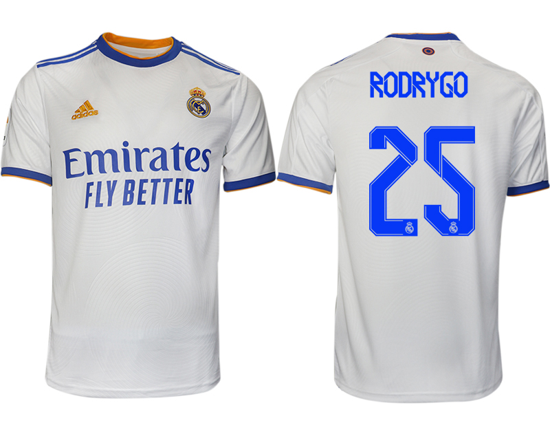 Men 2021-2022 Club Real Madrid home aaa version white #25 Soccer Jerseys->real madrid jersey->Soccer Club Jersey